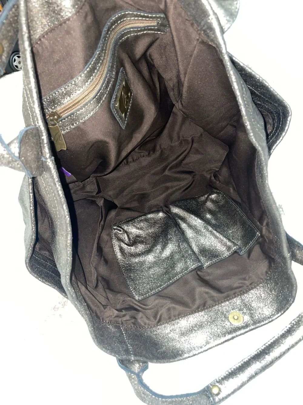 Metallic Bronze Hobo Tote Bag for Women